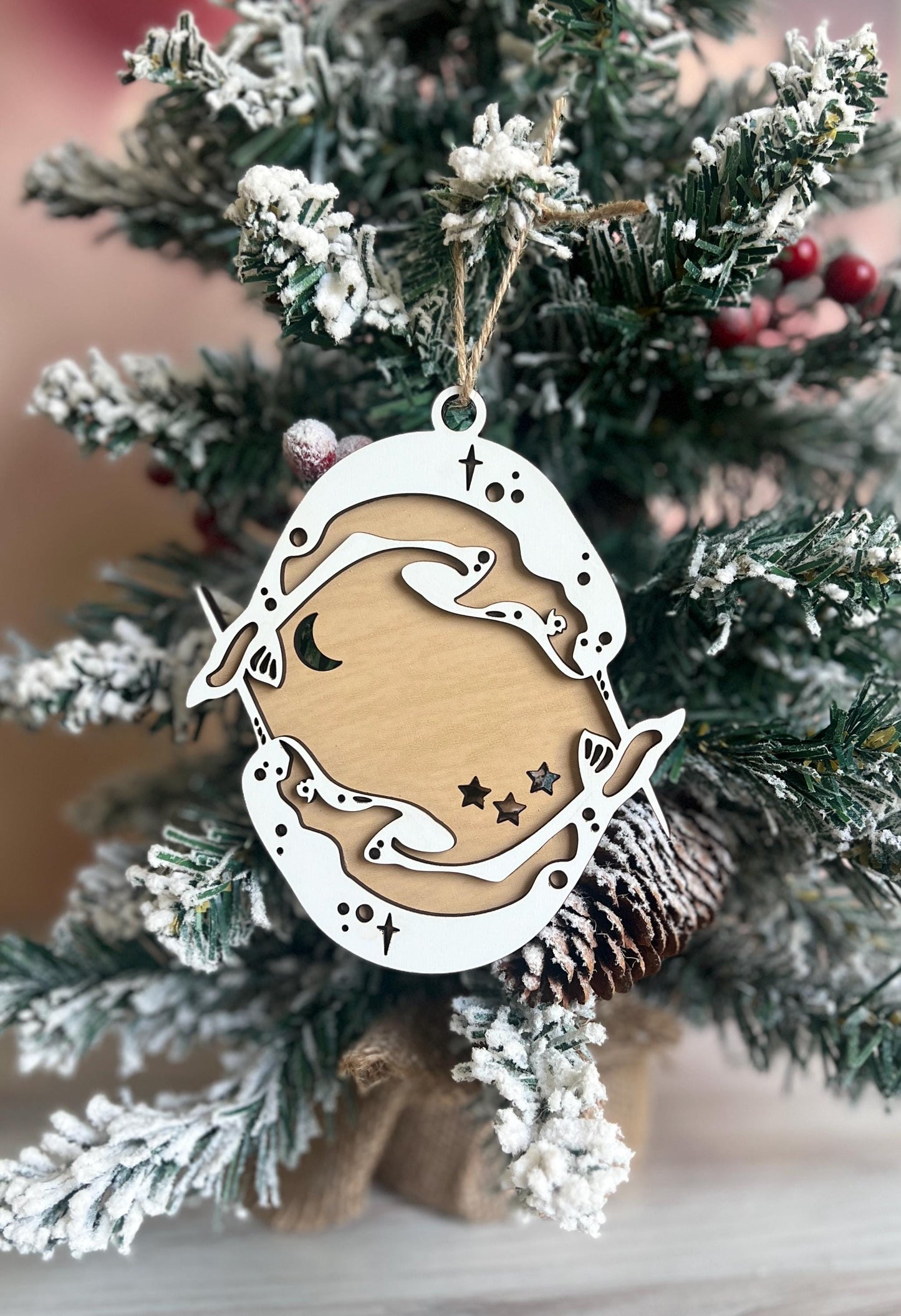 Personalized Narwal Whale Christmas Ornament, Custom Ocean Lover Gift, Animal Lover Gift, Gift for Whale Lover, Christmas Keepsake