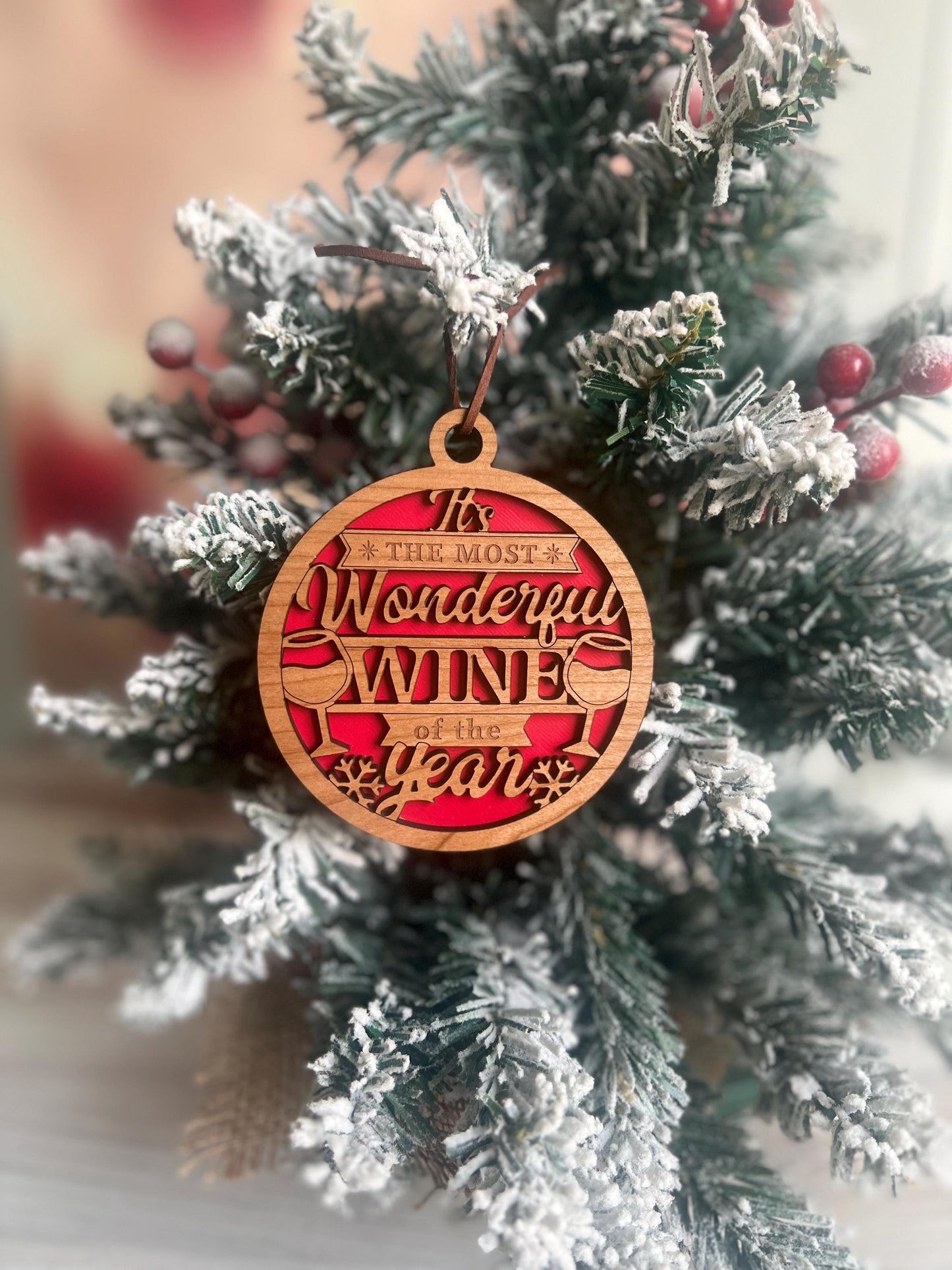 Funny Wine Ornaments, Friend or Coworker Adult Christmas Ornament, Wine Lover Present, White Elephant Gift Exchange