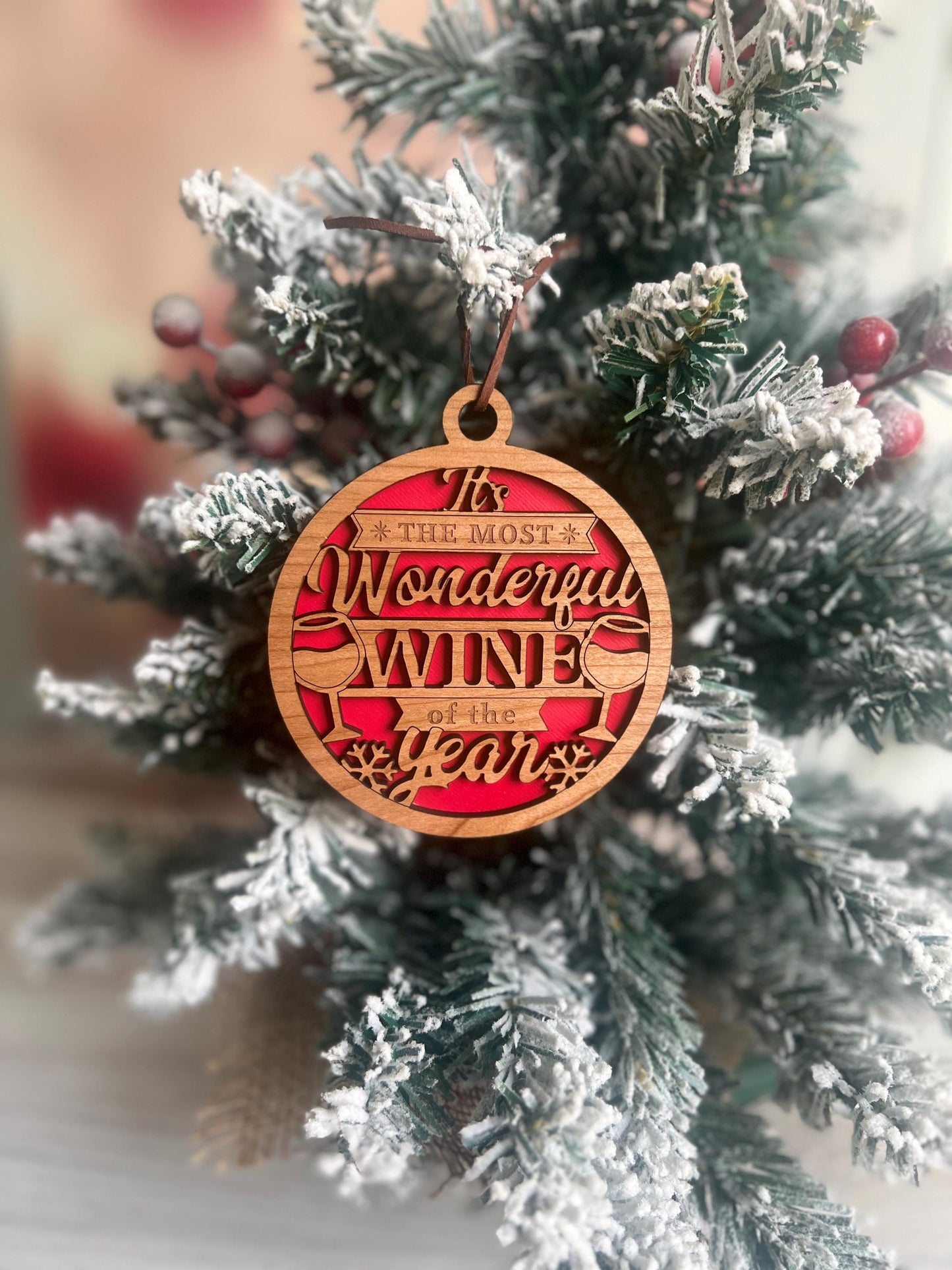 Funny Wine Ornaments, Friend or Coworker Adult Christmas Ornament, Wine Lover Present, White Elephant Gift Exchange