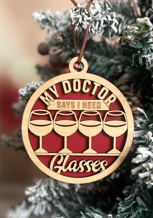 Funny Wine Ornaments, Friend or Coworker Adult Christmas Ornament, Wine Lover Present, White Elephant Gift Exchange