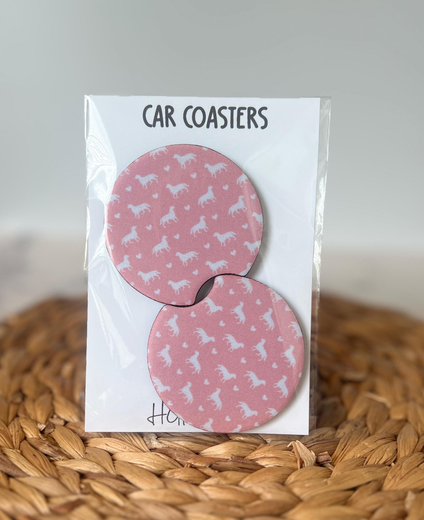 Golden Retriever Car Coaster Set, Dog Lover Gift, Car Accessories, Cup Holder