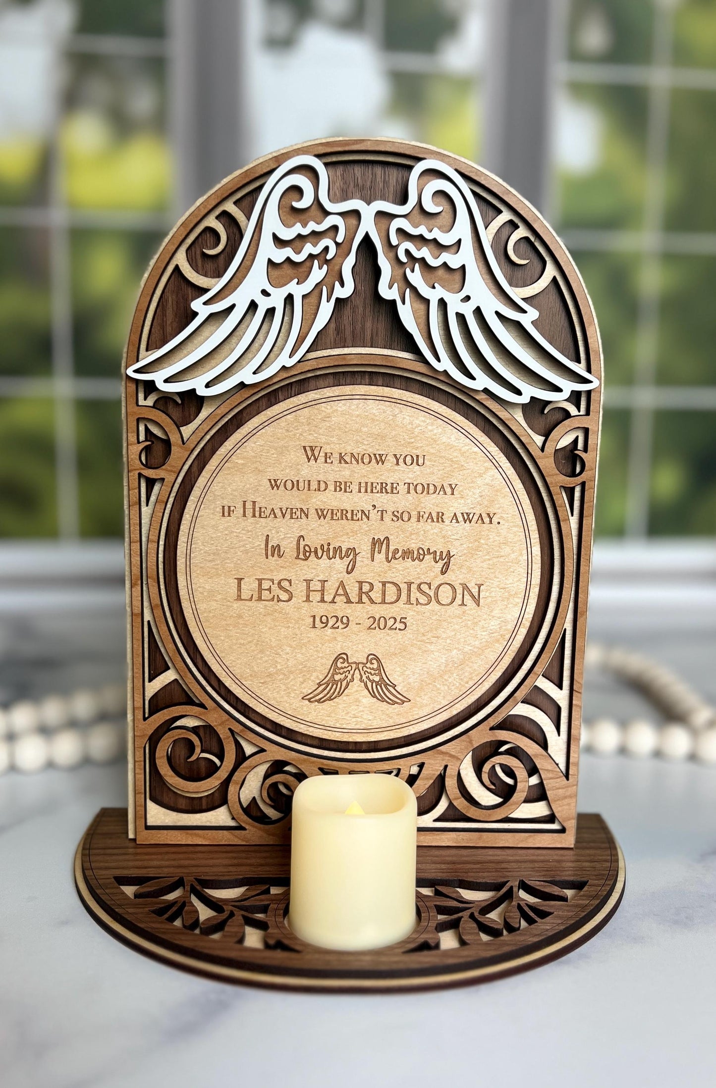 Personalized Memorial Keepsake Sign, Custom Sympathy Present with Candle, In Memory of,  Remembrance Gift, Bereavement Gifts