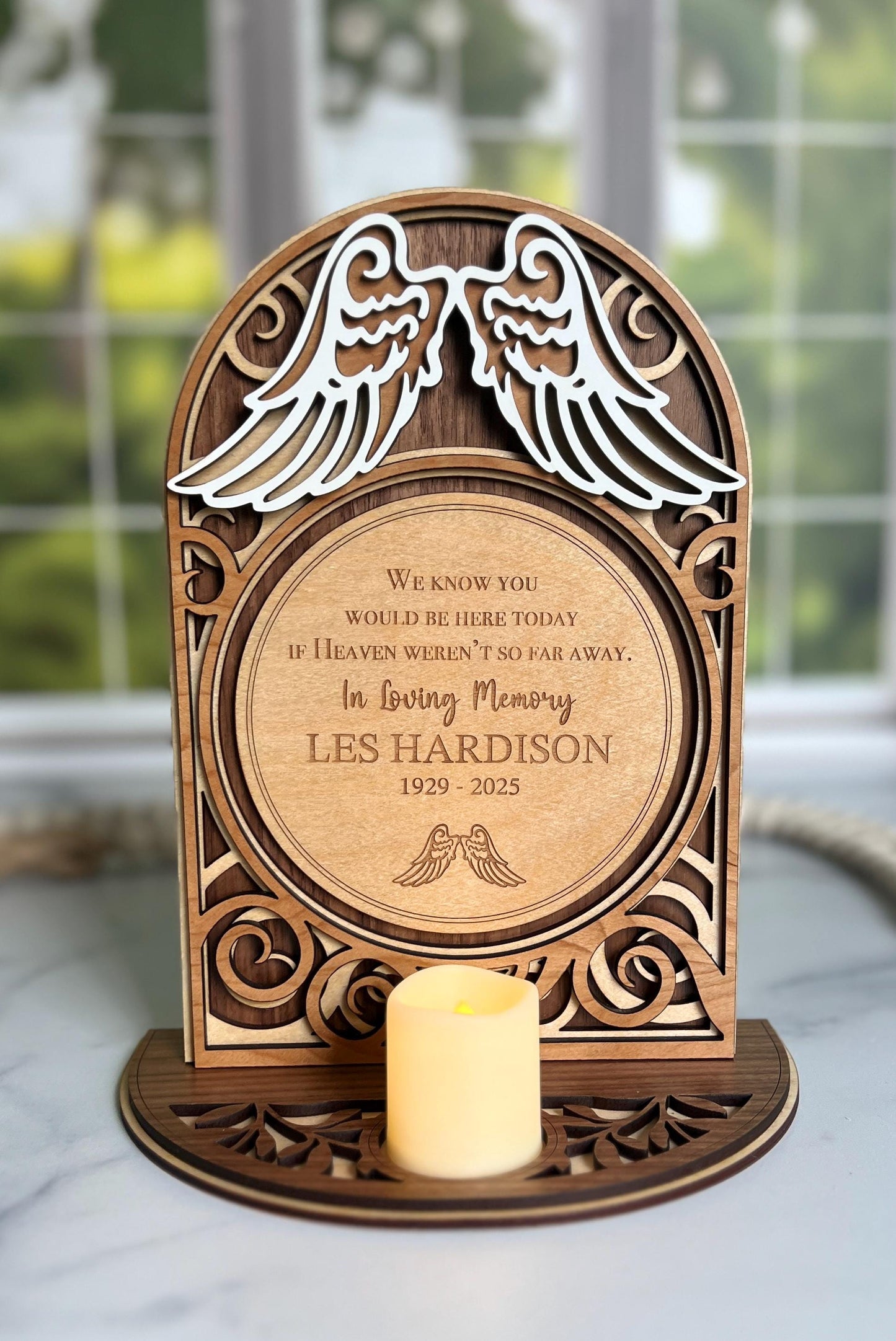 Personalized Memorial Keepsake Sign, Custom Sympathy Present with Candle, In Memory of,  Remembrance Gift, Bereavement Gifts