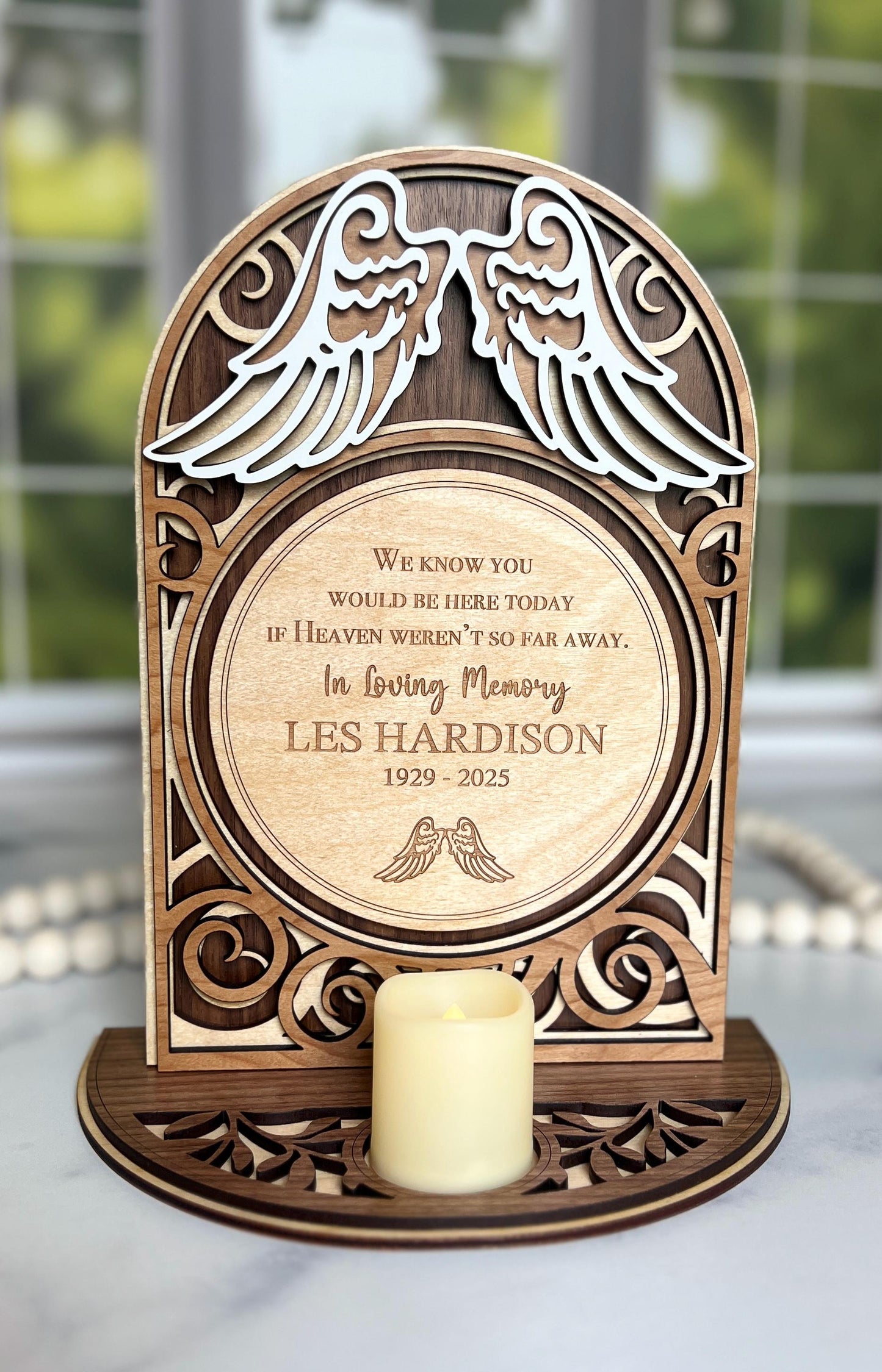 Personalized Memorial Keepsake Sign, Custom Sympathy Present with Candle, In Memory of,  Remembrance Gift, Bereavement Gifts