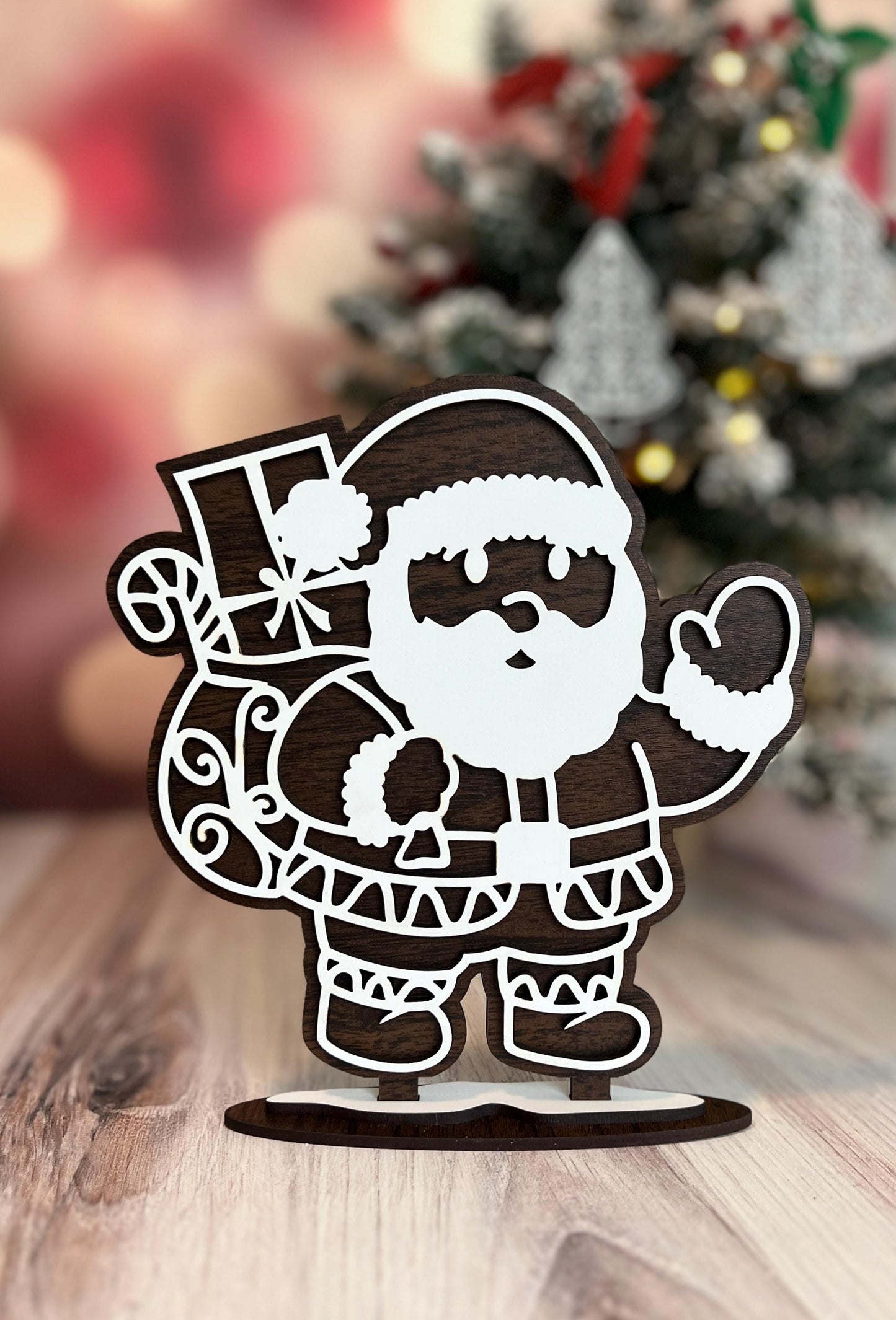 Christmas Shelf Decor Indoor, Wooden Santa Shelf Sitter, Reindeer & Tree Sets, Holiday Mantel Decor