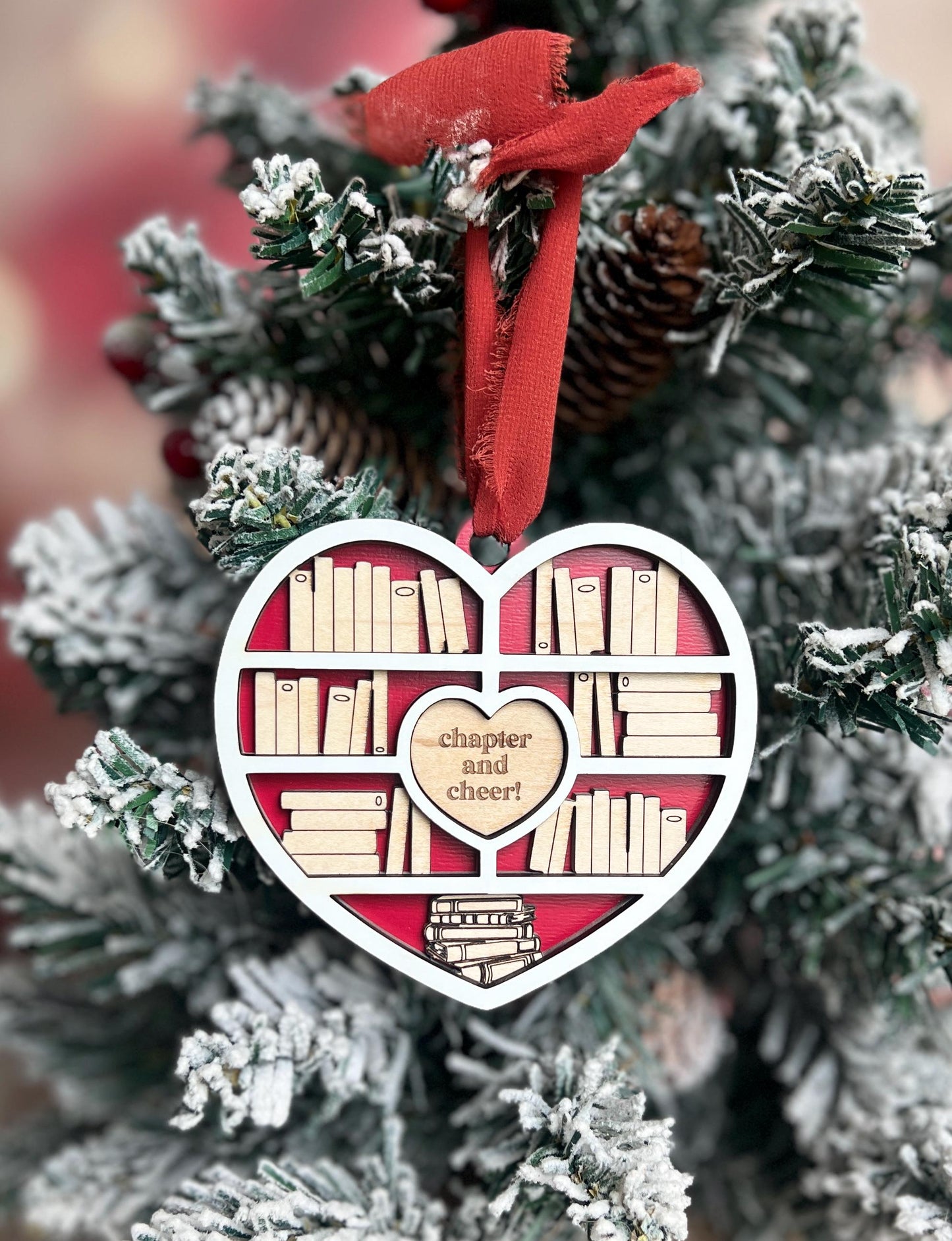 Personalized Book Ornament, Custom Heart Bookshelf Present, Reader, Book Lover Gift, Bookish Decor, Booktok Merch, Book Club, Gift for Her