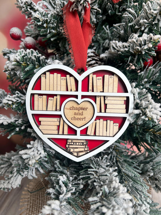 Personalized Book Ornament, Custom Heart Bookshelf Present, Reader, Book Lover Gift, Bookish Decor, Booktok Merch, Book Club, Gift for Her