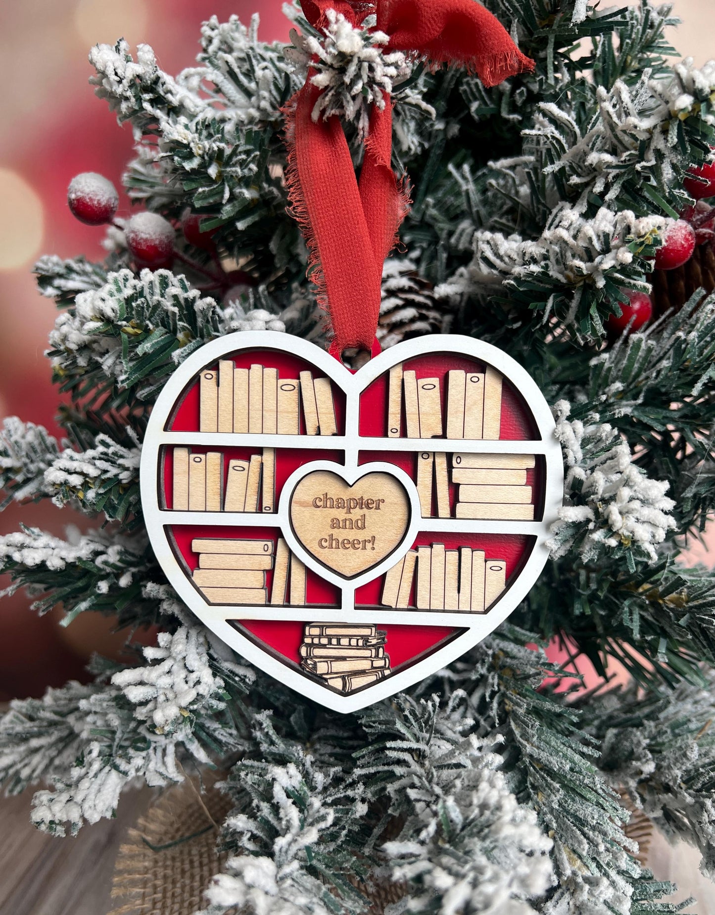 Personalized Book Ornament, Custom Heart Bookshelf Present, Reader, Book Lover Gift, Bookish Decor, Booktok Merch, Book Club, Gift for Her