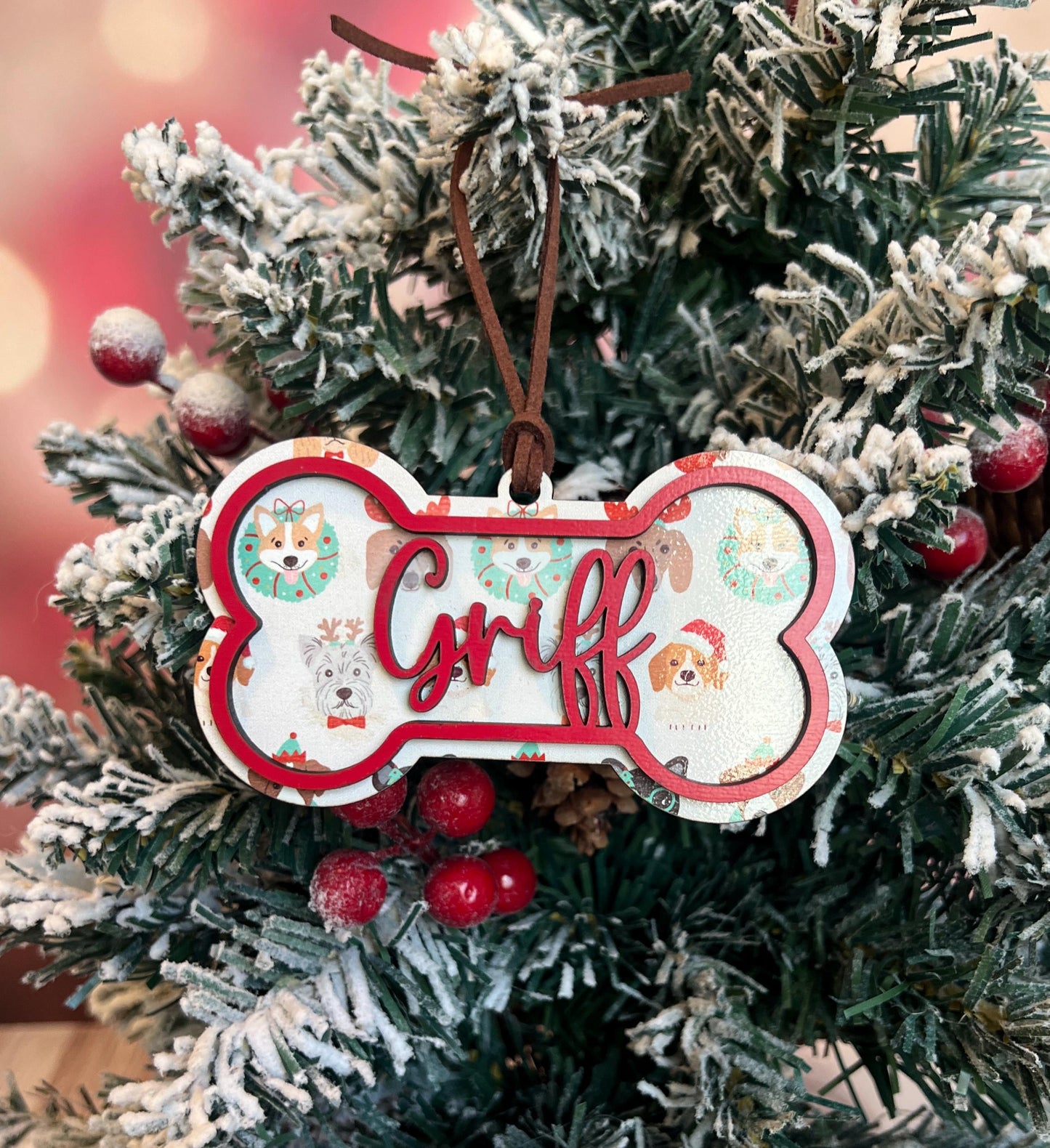 Custom Dog Ornament, Personalized New Puppy Gift, Dog Mom Christmas Gift, Dog Lover, Pet Lover, Pet Gift Keepsake