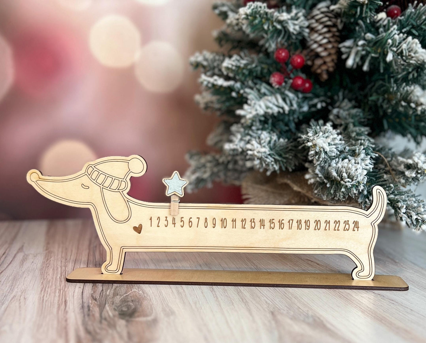 Dachshund Advent Calendar, Weiner Dog Christmas Countdown, Gift for Pet Lover, Dog Mom Gifts, New Puppy Present