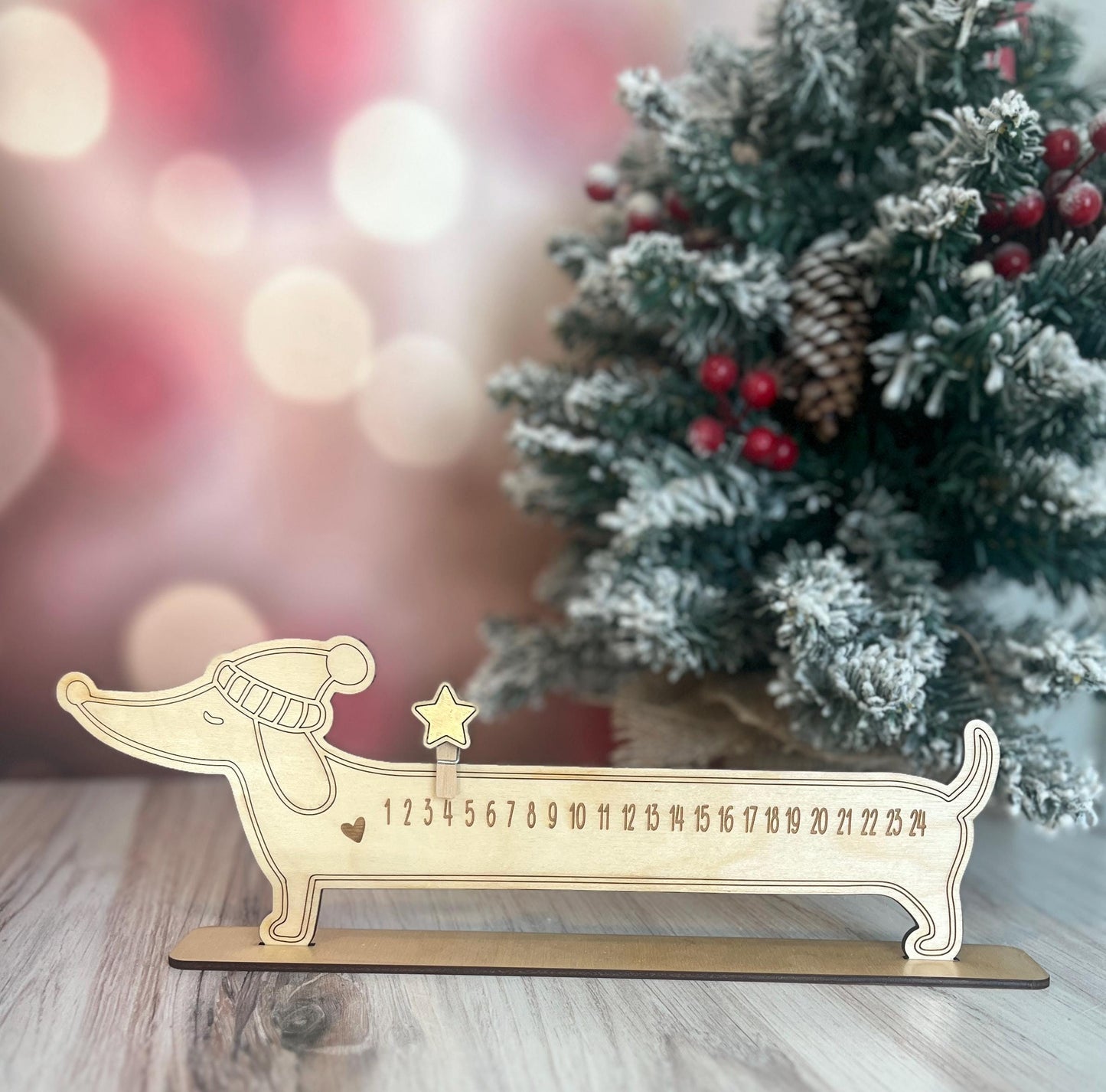 Dachshund Advent Calendar, Weiner Dog Christmas Countdown, Gift for Pet Lover, Dog Mom Gifts, New Puppy Present