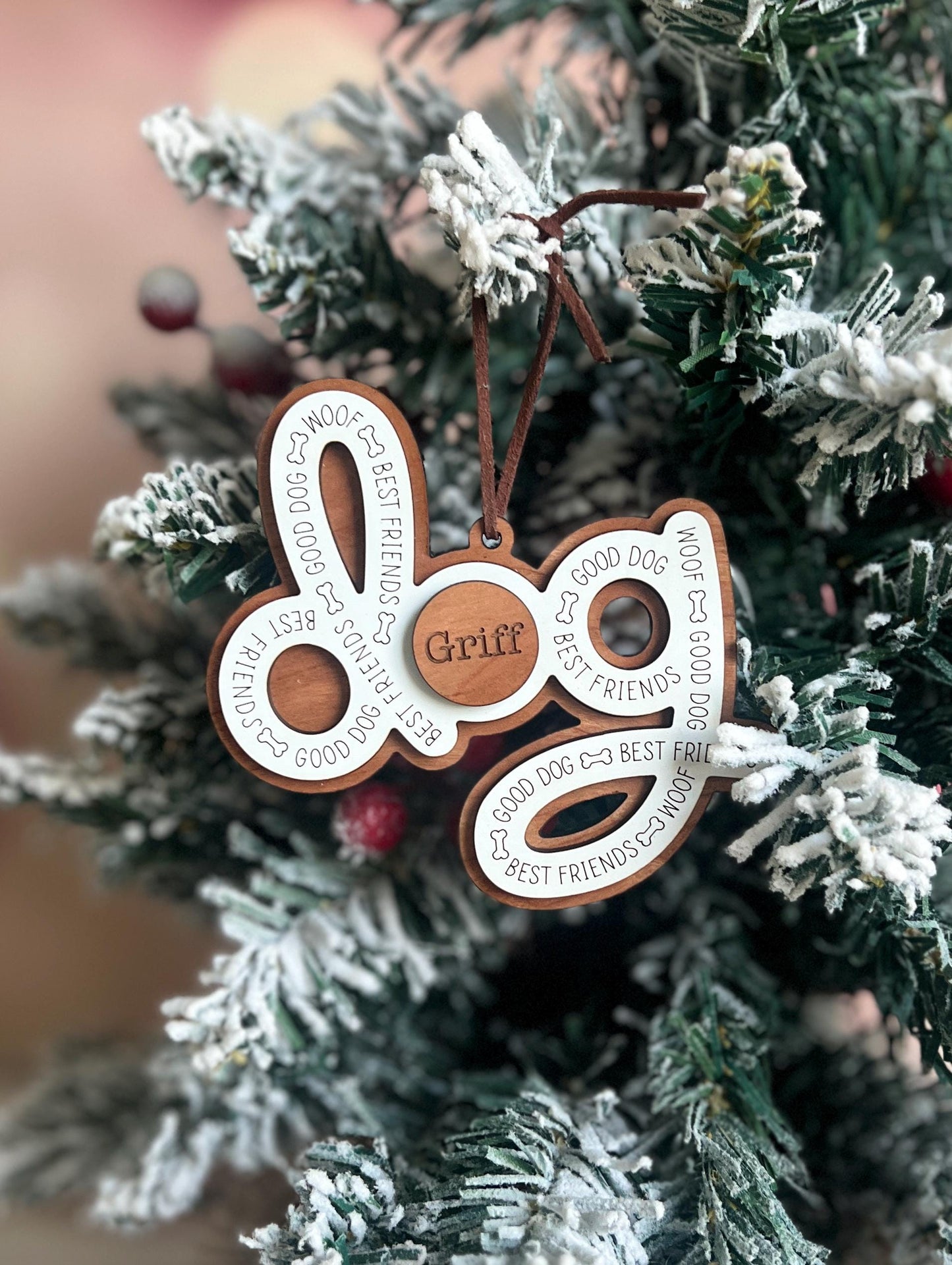 Personalized Dog Christmas Ornament, Custom Pet Lover Gift, Dog Mom Present, New Puppy Owner, Dog Mama Present