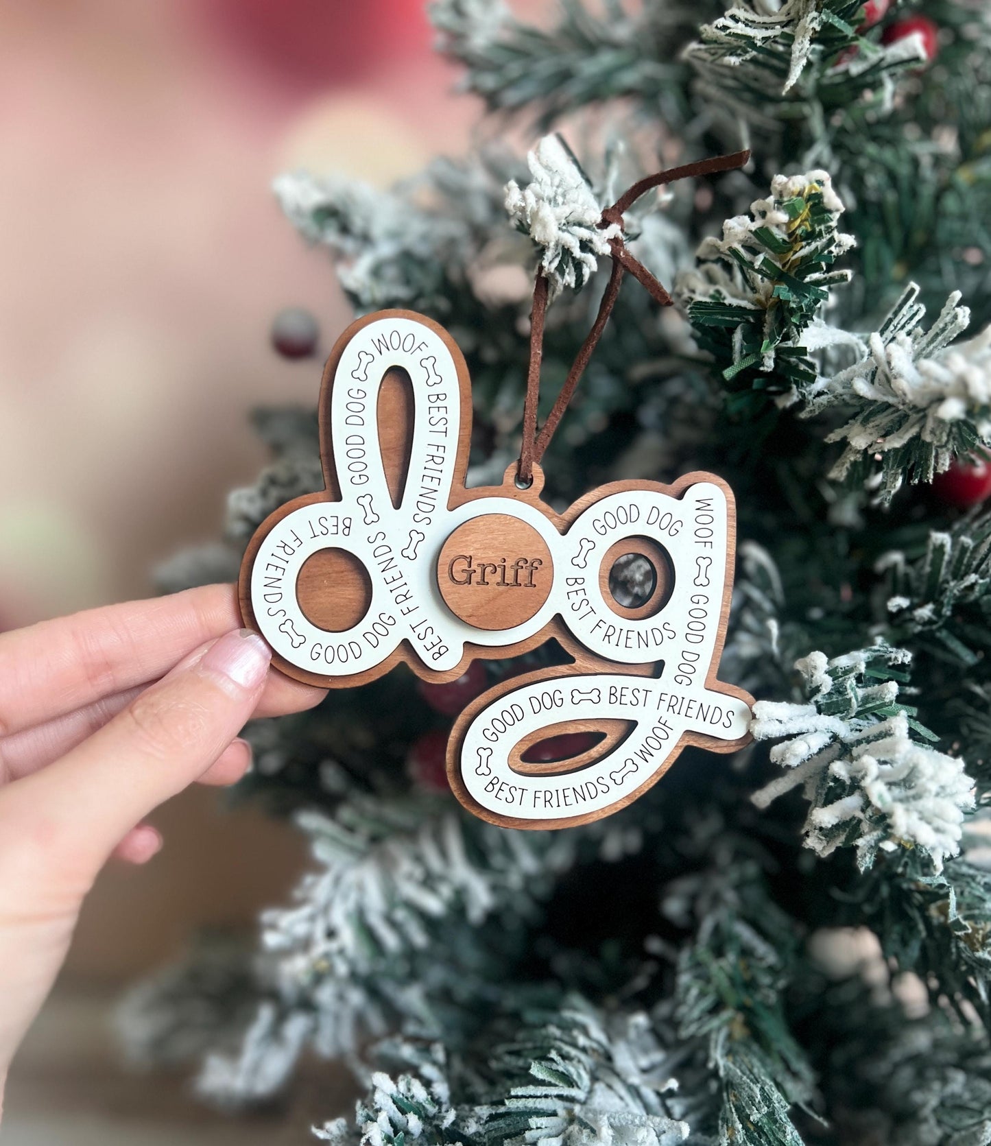 Personalized Dog Christmas Ornament, Custom Pet Lover Gift, Dog Mom Present, New Puppy Owner, Dog Mama Present