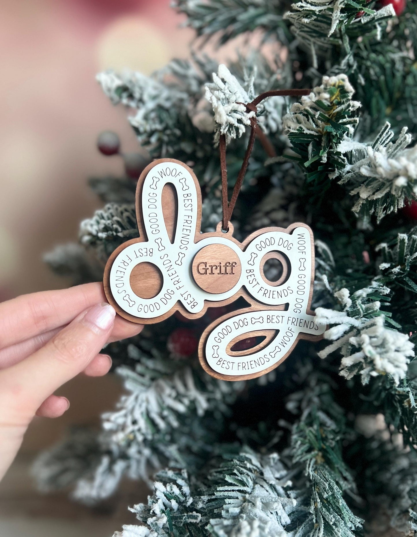 Personalized Dog Christmas Ornament, Custom Pet Lover Gift, Dog Mom Present, New Puppy Owner, Dog Mama Present