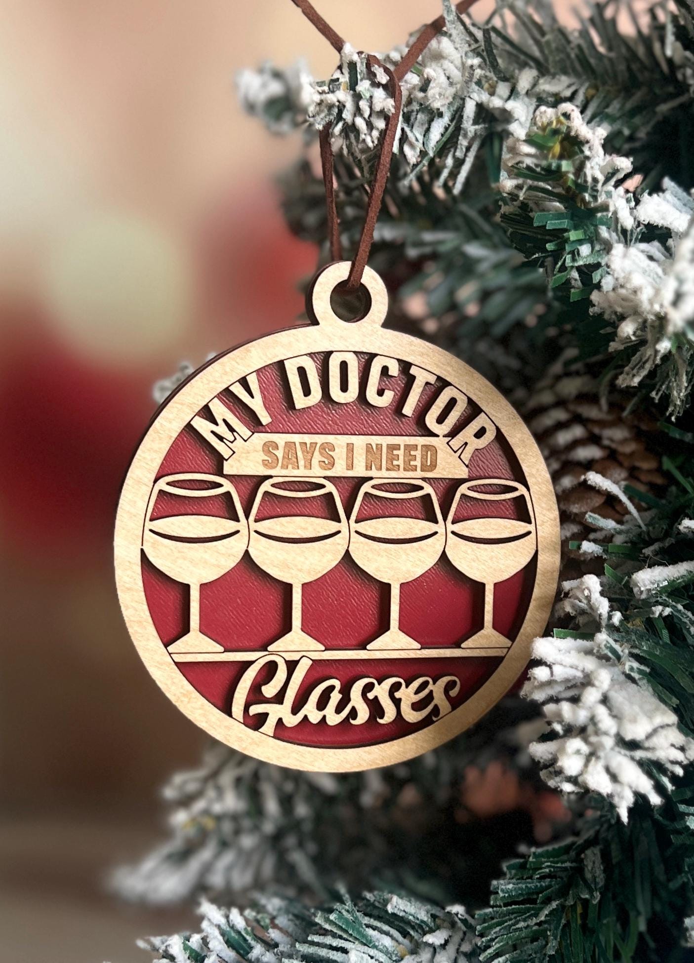 Funny Wine Ornaments, Friend or Coworker Adult Christmas Ornament, Wine Lover Present, White Elephant Gift Exchange
