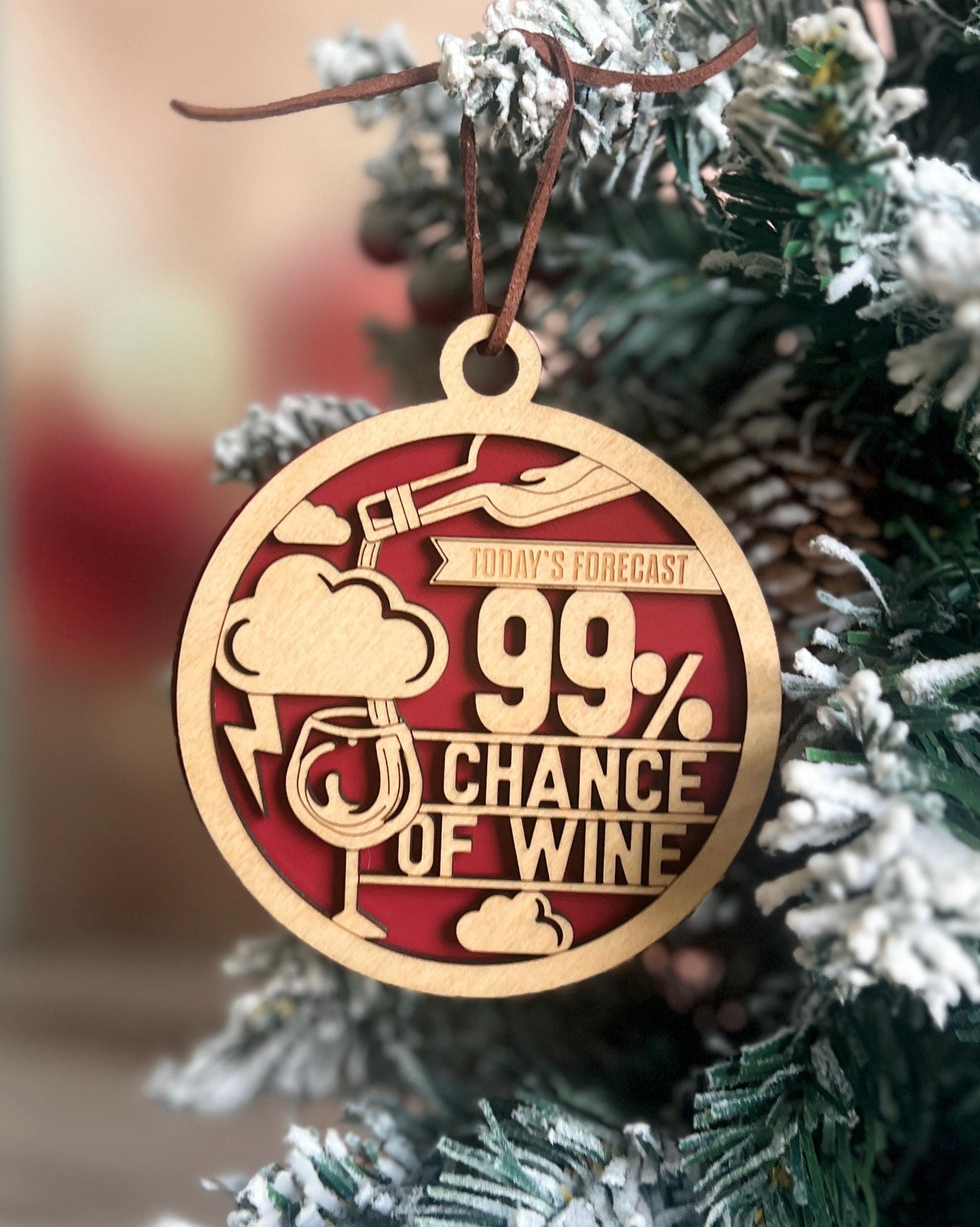 Funny Wine Ornaments, Friend or Coworker Adult Christmas Ornament, Wine Lover Present, White Elephant Gift Exchange