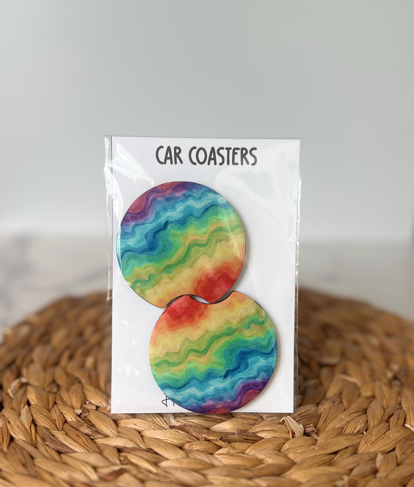 Pride Car Coaster Set, Rainbow & Transgender LGBTQ, Car Accessories