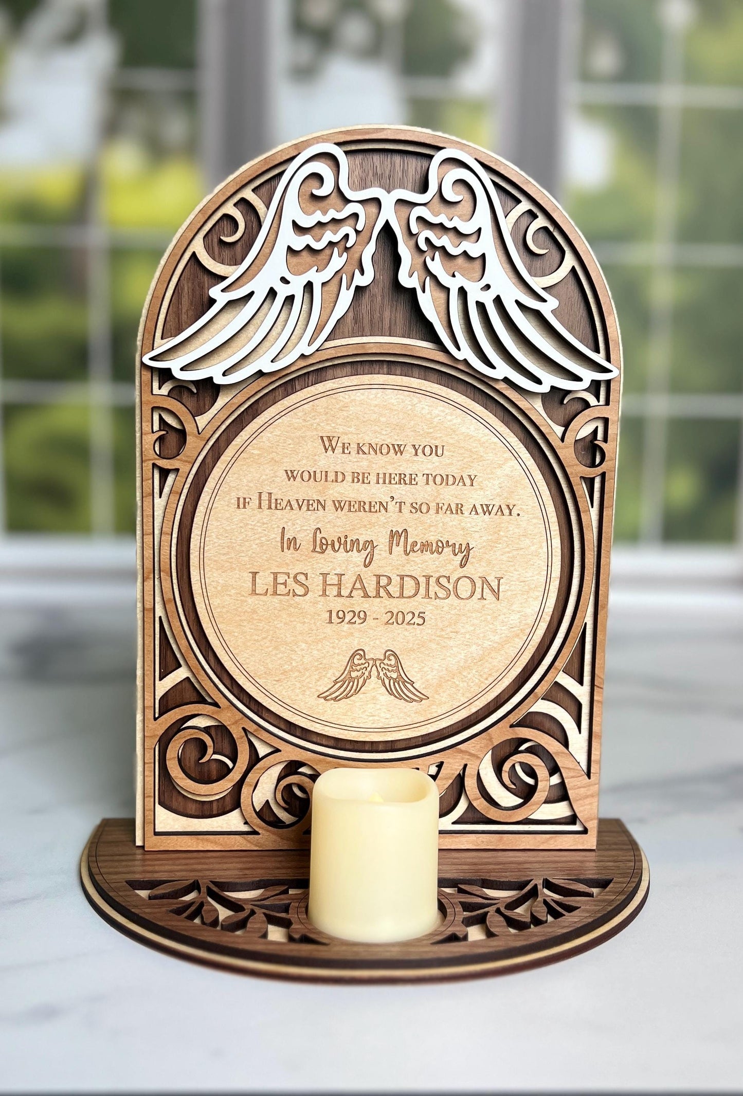 Personalized Memorial Keepsake Sign, Custom Sympathy Present with Candle, In Memory of,  Remembrance Gift, Bereavement Gifts