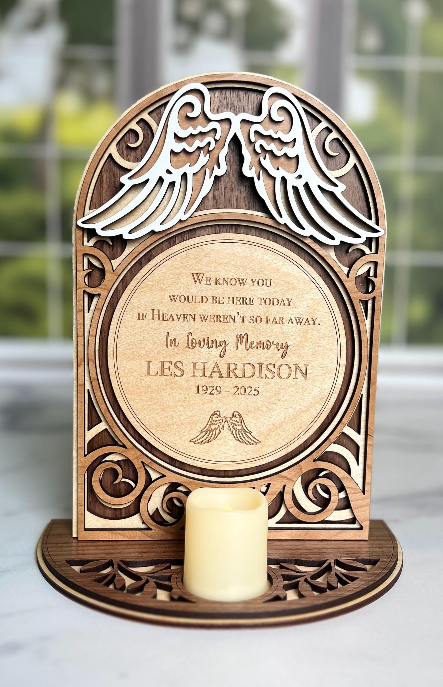 Personalized Memorial Keepsake Sign, Custom Sympathy Present with Candle, In Memory of,  Remembrance Gift, Bereavement Gifts