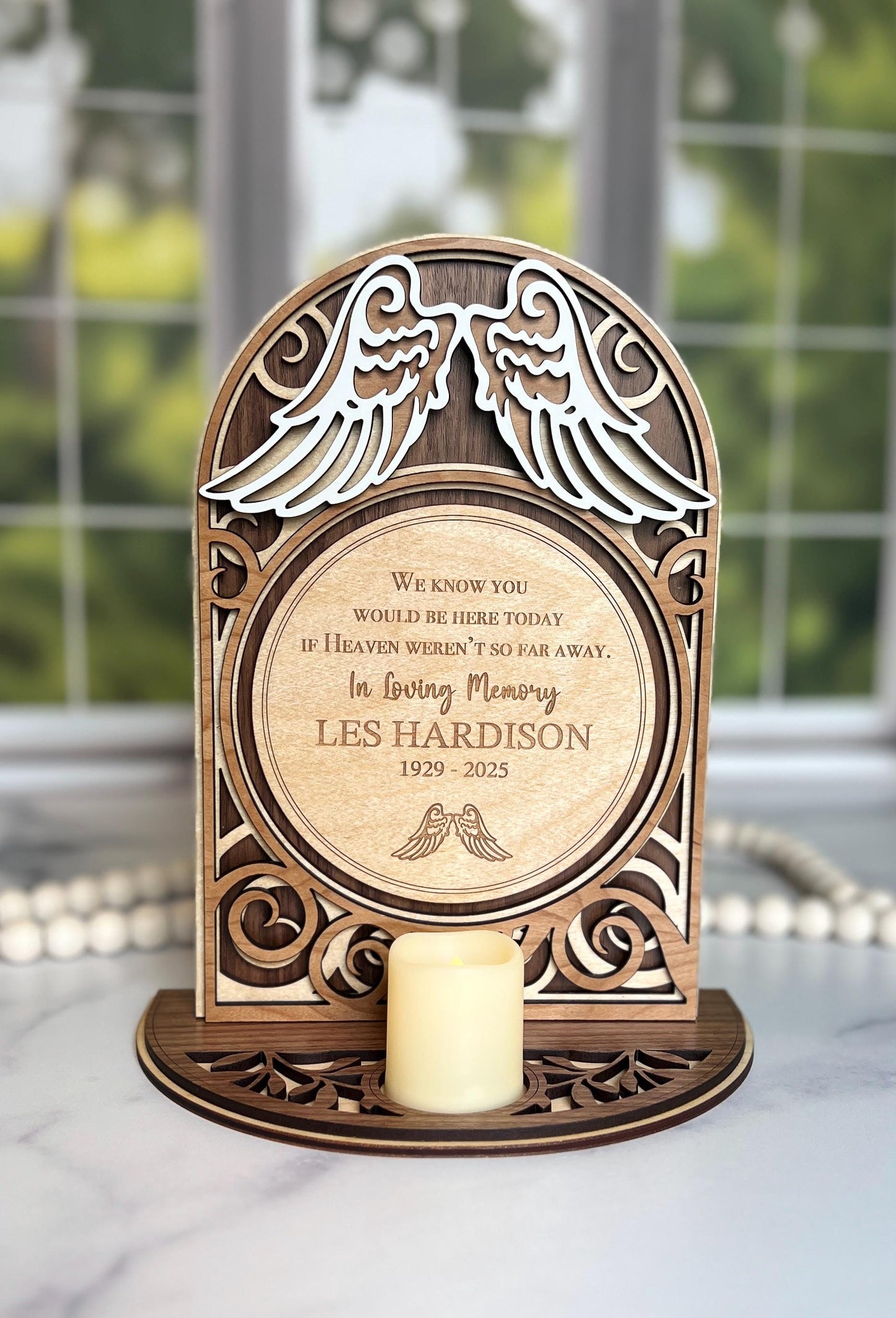 Personalized Memorial Keepsake Sign, Custom Sympathy Present with Candle, In Memory of,  Remembrance Gift, Bereavement Gifts