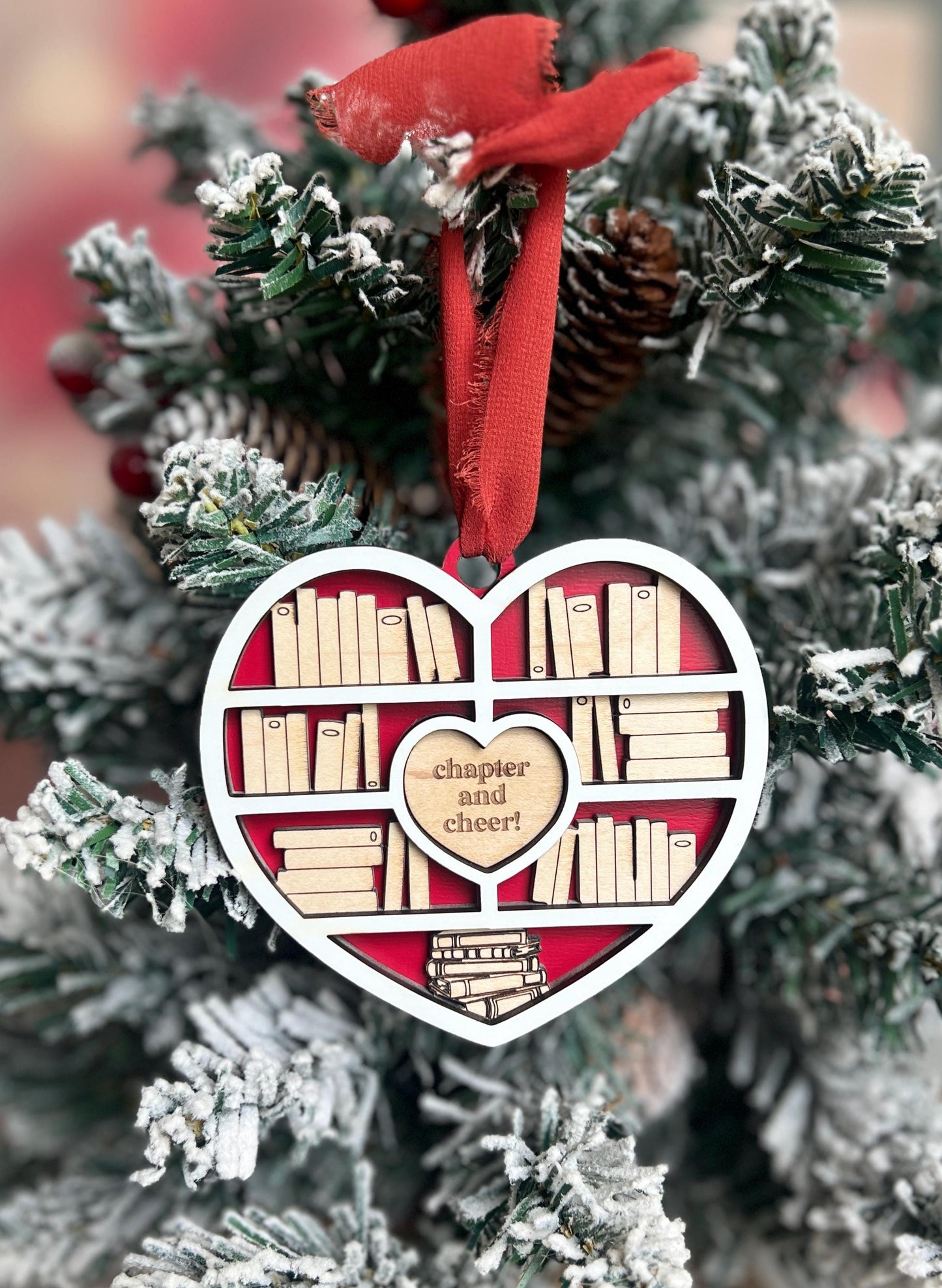 Personalized Book Ornament, Custom Heart Bookshelf Present, Reader, Book Lover Gift, Bookish Decor, Booktok Merch, Book Club, Gift for Her