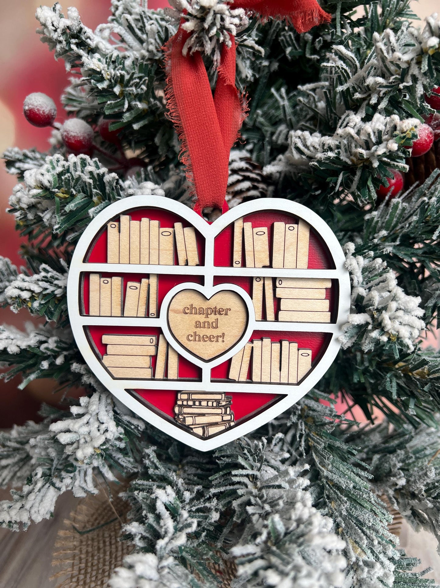 Personalized Book Ornament, Custom Heart Bookshelf Present, Reader, Book Lover Gift, Bookish Decor, Booktok Merch, Book Club, Gift for Her
