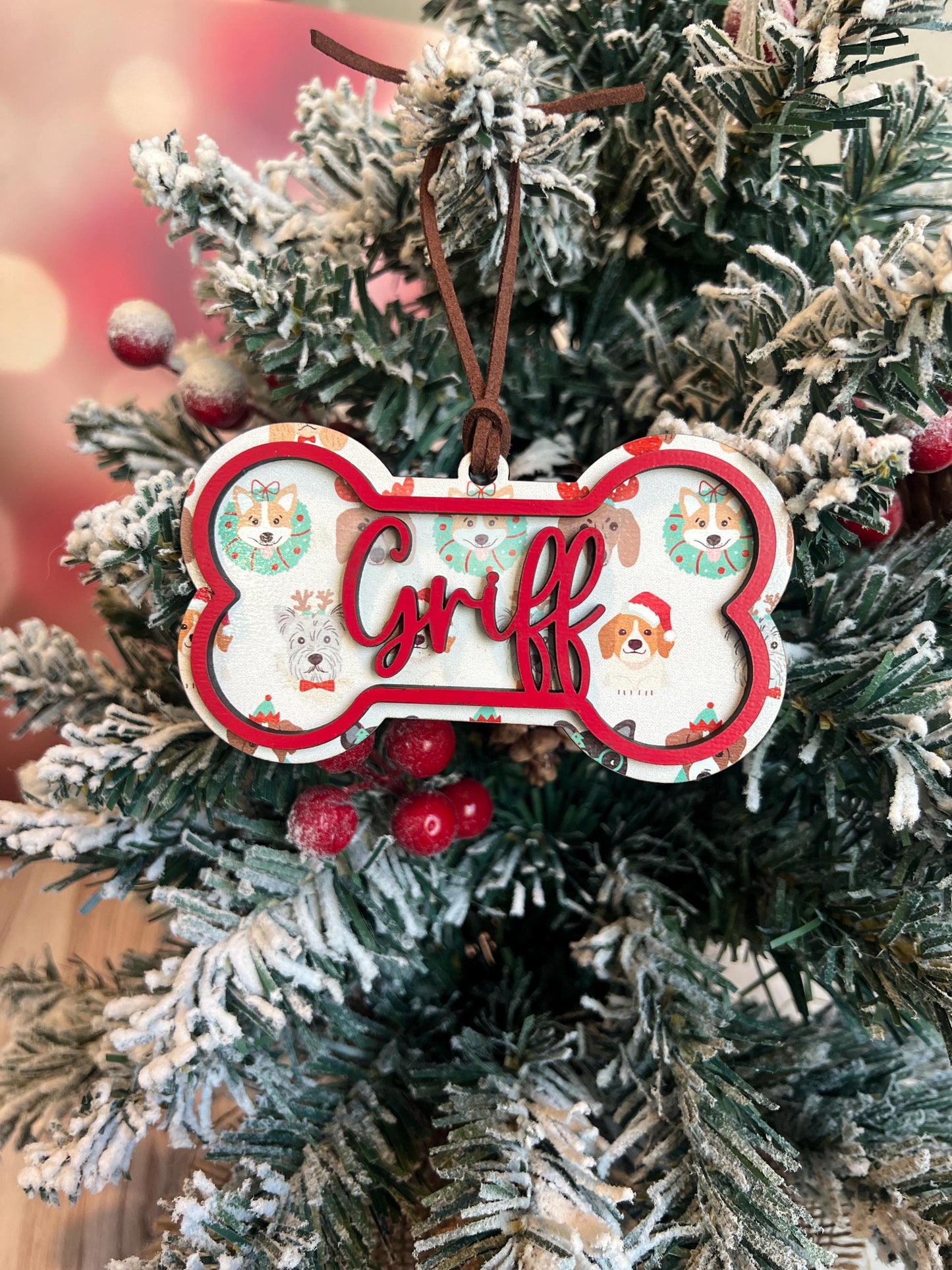 Custom Dog Ornament, Personalized New Puppy Gift, Dog Mom Christmas Gift, Dog Lover, Pet Lover, Pet Gift Keepsake