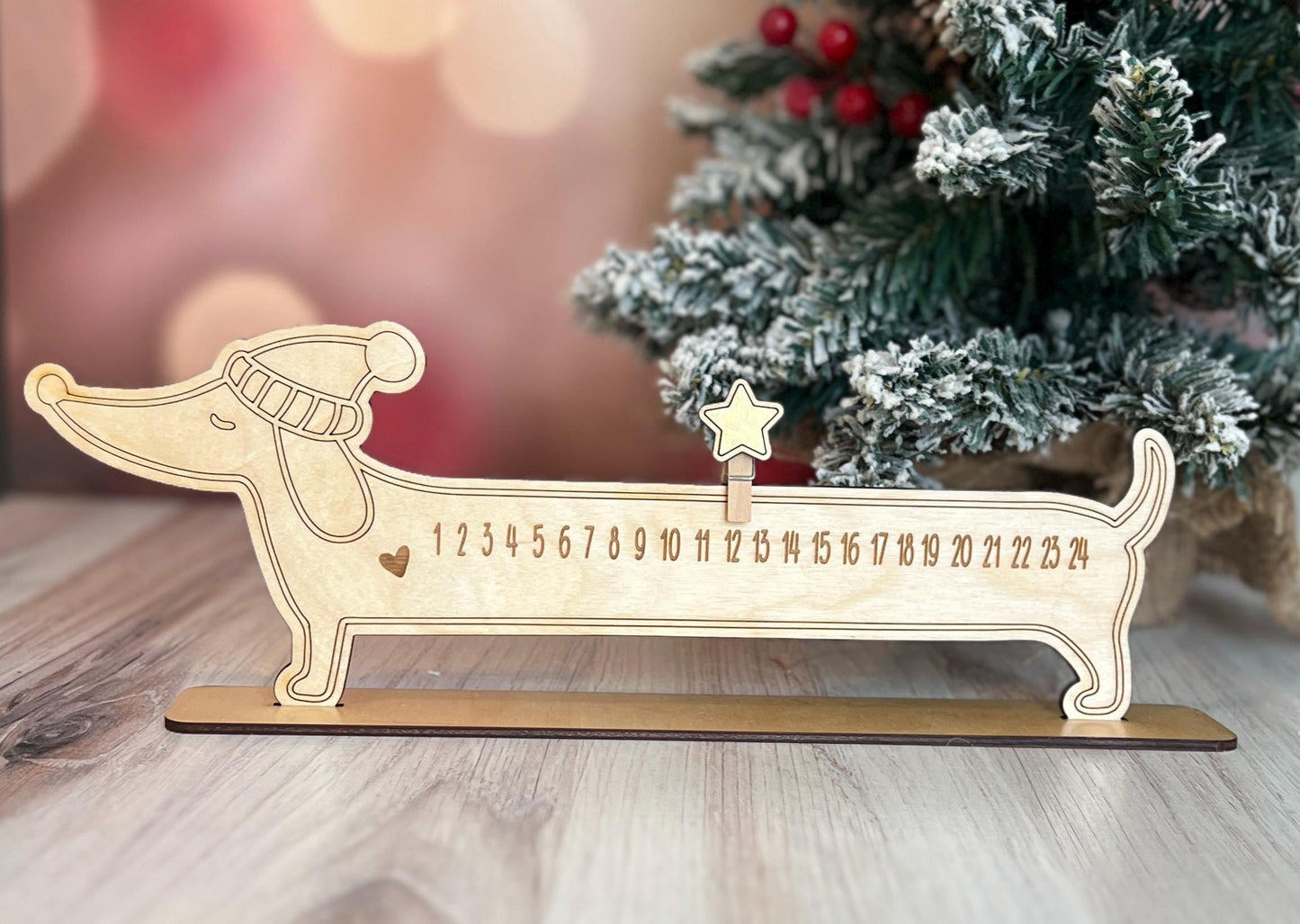 Dachshund Advent Calendar, Weiner Dog Christmas Countdown, Gift for Pet Lover, Dog Mom Gifts, New Puppy Present