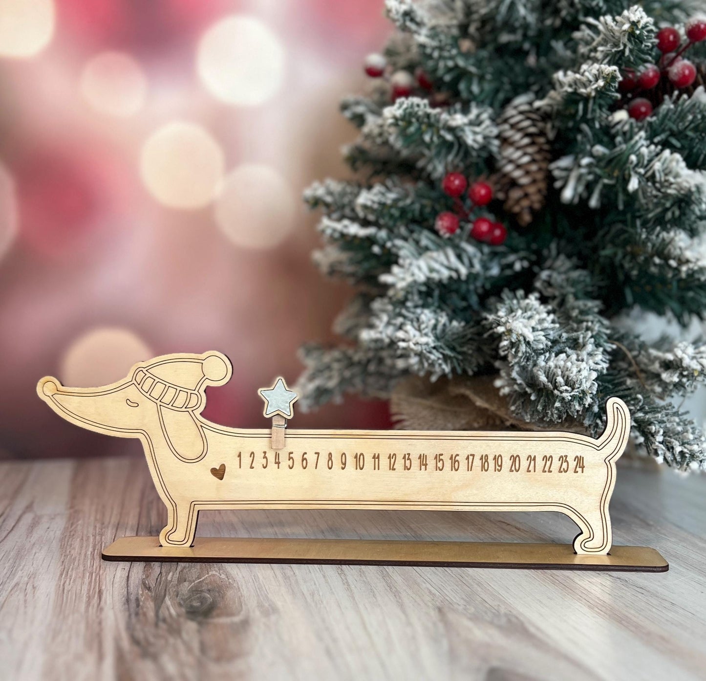 Dachshund Advent Calendar, Weiner Dog Christmas Countdown, Gift for Pet Lover, Dog Mom Gifts, New Puppy Present