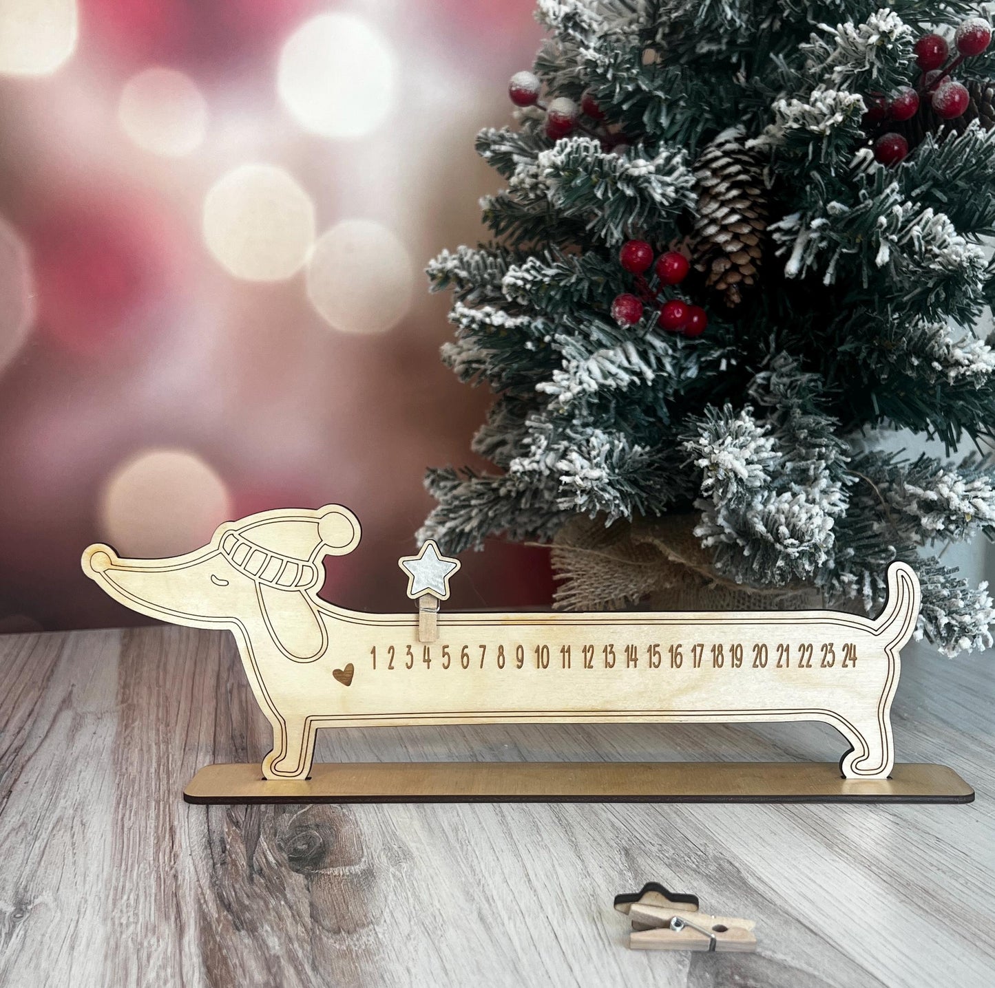 Dachshund Advent Calendar, Weiner Dog Christmas Countdown, Gift for Pet Lover, Dog Mom Gifts, New Puppy Present