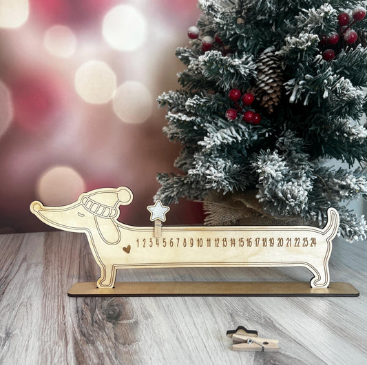 Dachshund Advent Calendar, Weiner Dog Christmas Countdown, Gift for Pet Lover, Dog Mom Gifts, New Puppy Present