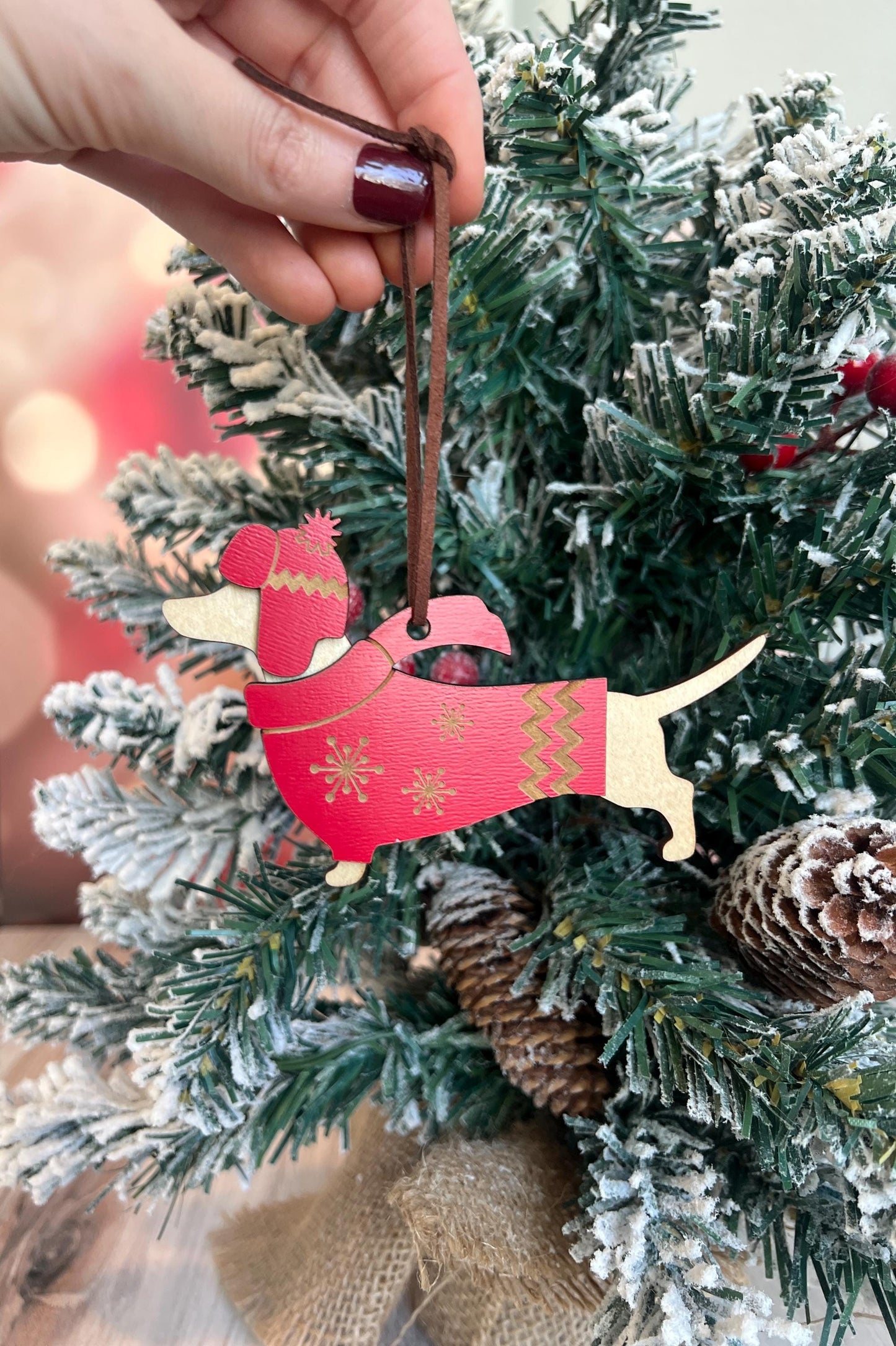 Dachshund Christmas Ornament, Weiner Dog, Doxie, Pet Lover, Dog Mom Gifts, New Puppy Present