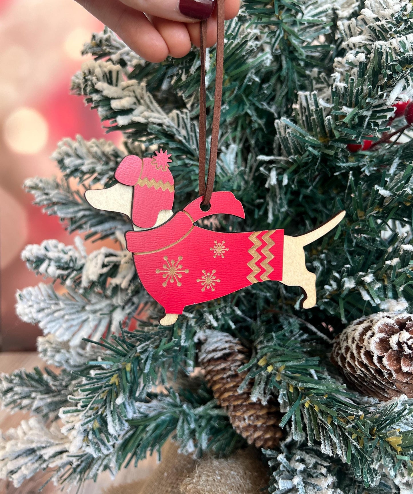 Dachshund Christmas Ornament, Weiner Dog, Doxie, Pet Lover, Dog Mom Gifts, New Puppy Present