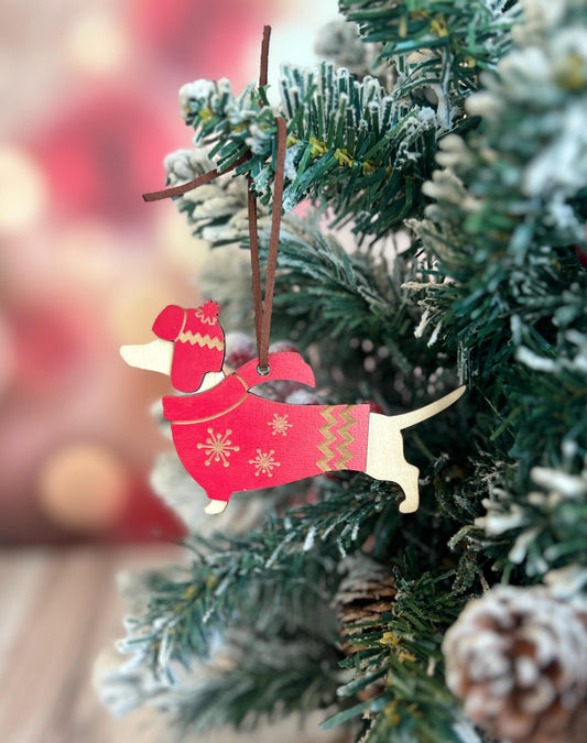 Dachshund Christmas Ornament, Weiner Dog, Doxie, Pet Lover, Dog Mom Gifts, New Puppy Present