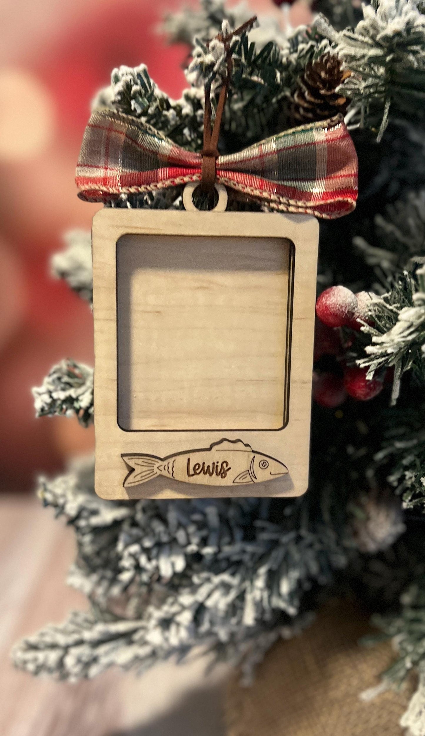 Personalized Pet Photo Frame Ornament, Custom Dog Name Christmas Ornament, Dog Lover Gift, Dog Mom, New Puppy Present, Pet Memorial Gift