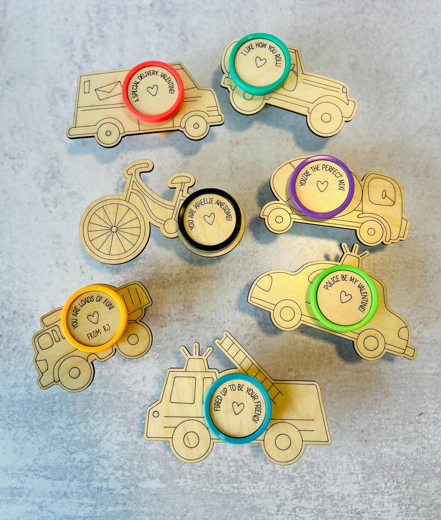 Personalized Play-Doh Valentines Cards for Class, Custom Toddler Vehicle Vday Gifts, Class Card Exchange, Kindergarten, Fire Truck