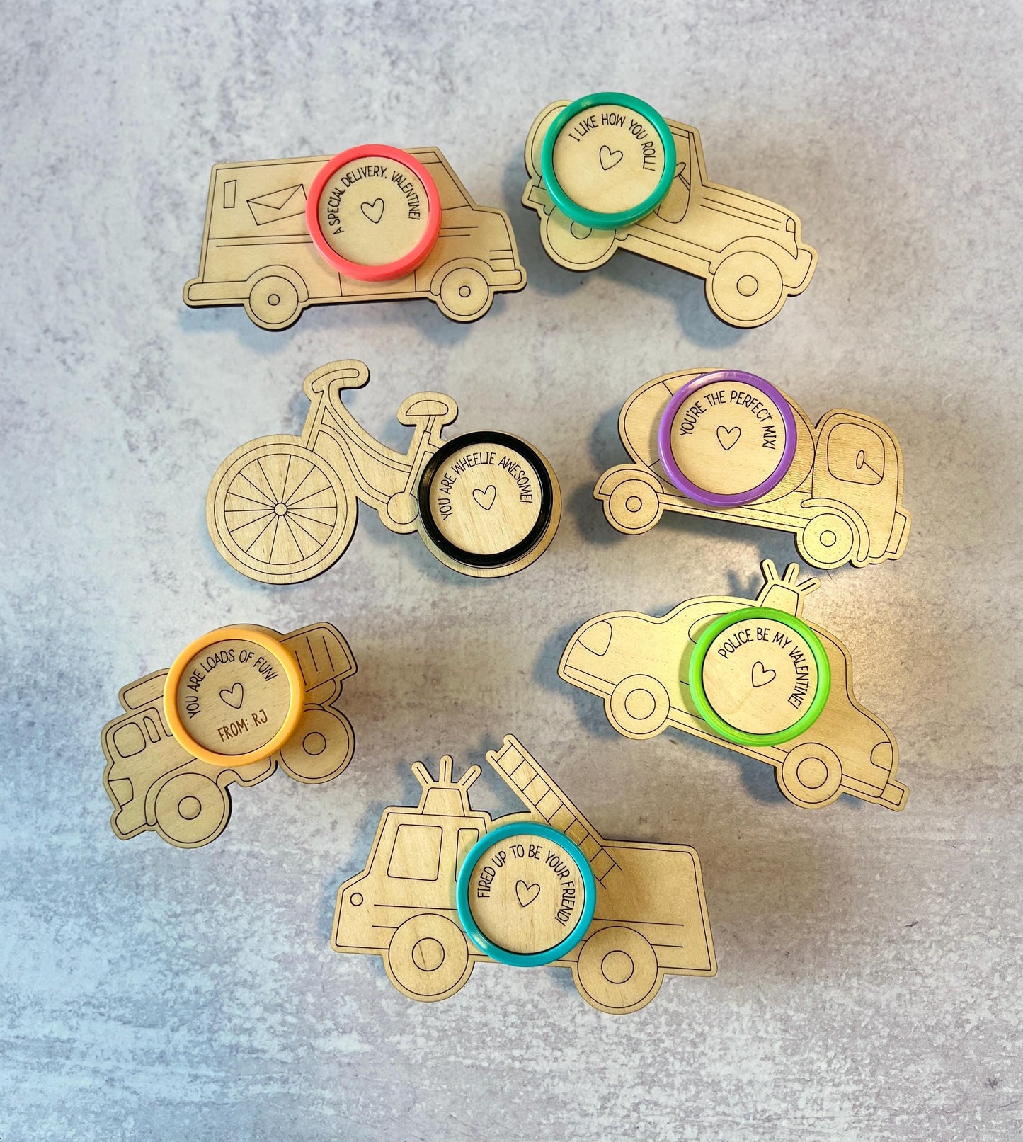 Personalized Play-Doh Valentines Cards for Class, Custom Toddler Vehicle Vday Gifts, Class Card Exchange, Kindergarten, Fire Truck