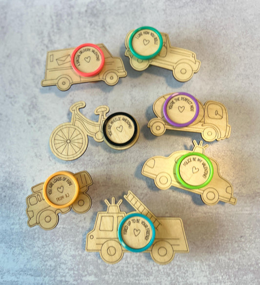 Personalized Play-Doh Valentines Cards for Class, Custom Toddler Vehicle Vday Gifts, Class Card Exchange, Kindergarten, Fire Truck