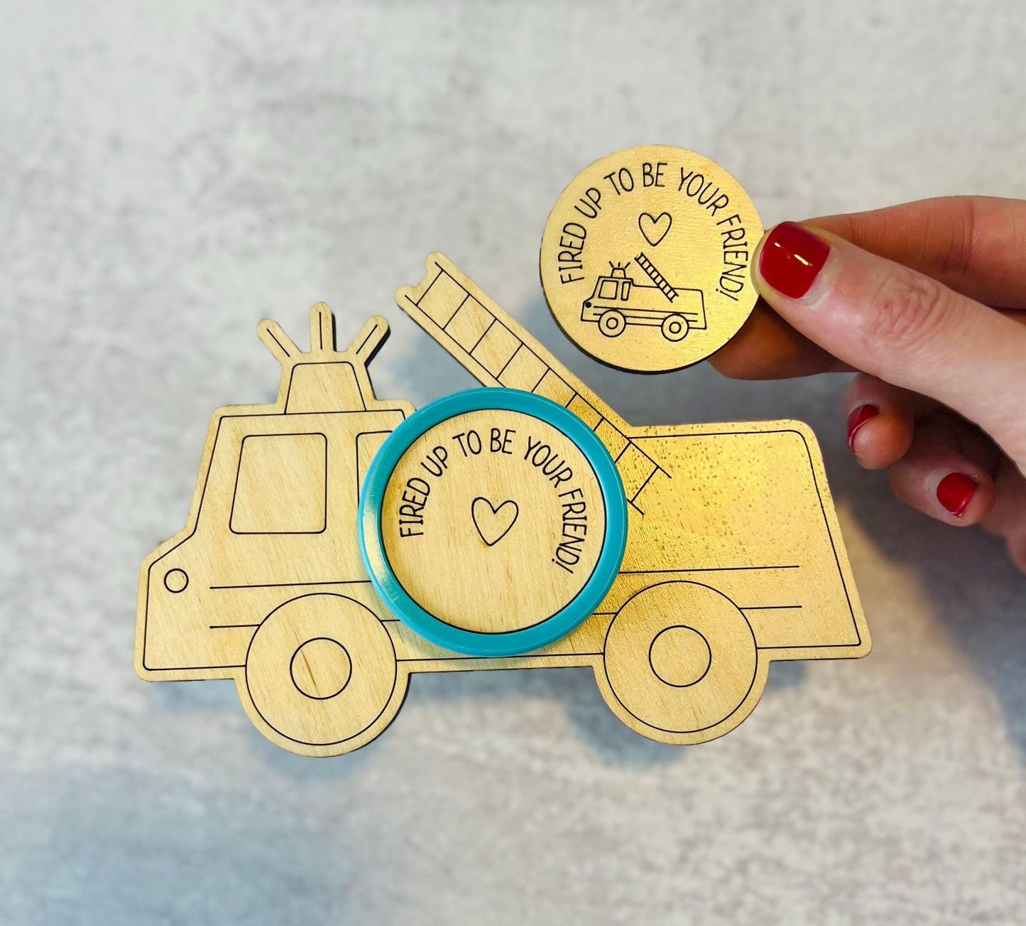 Personalized Play-Doh Valentines Cards for Class, Custom Toddler Vehicle Vday Gifts, Class Card Exchange, Kindergarten, Fire Truck
